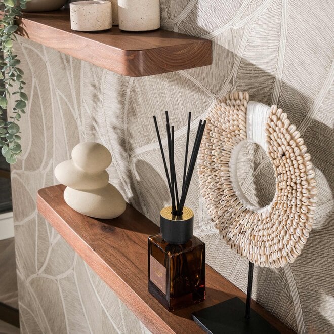 Wandplank Carve 60cm set van 3 / Massief acacia bruin