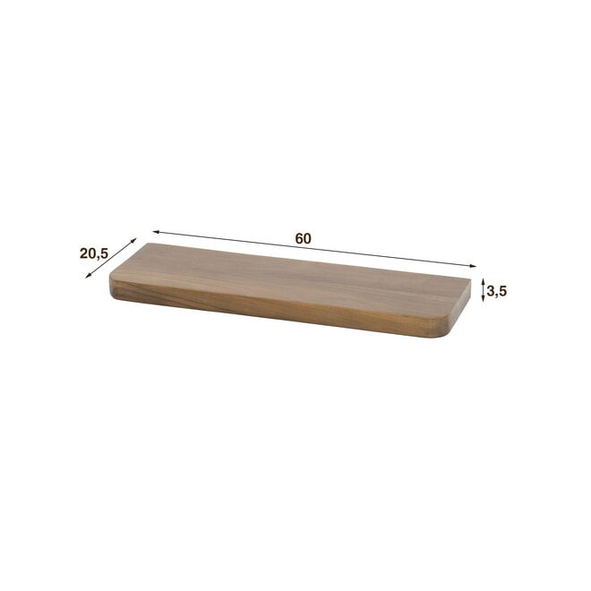 Wandplank Carve 60cm / Massief acacia bruin