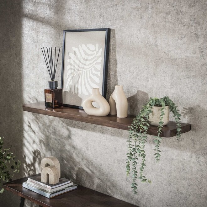 Wandplank Carve 120cm / Massief acacia bruin
