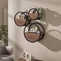 Wandschap Circular 1 lade Ø30cm / Massief acacia bruin