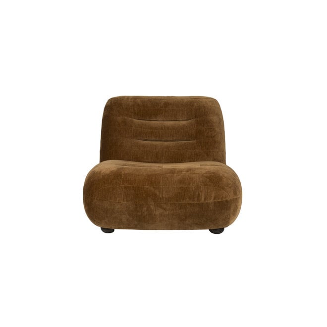 Lounge stoel Wyatt Velours Cognac