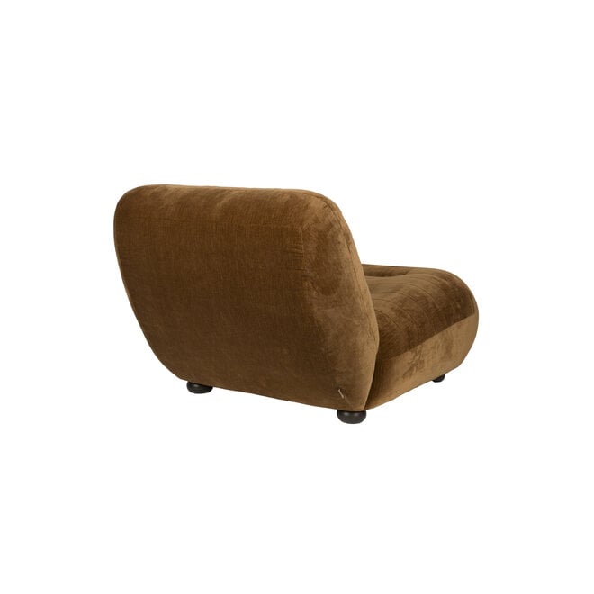 Lounge stoel Wyatt Velours Cognac