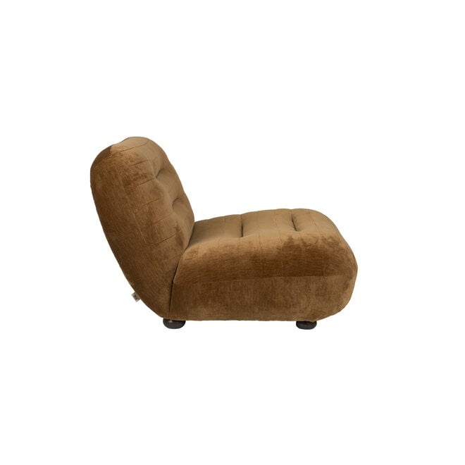 Lounge stoel Wyatt Velours Cognac