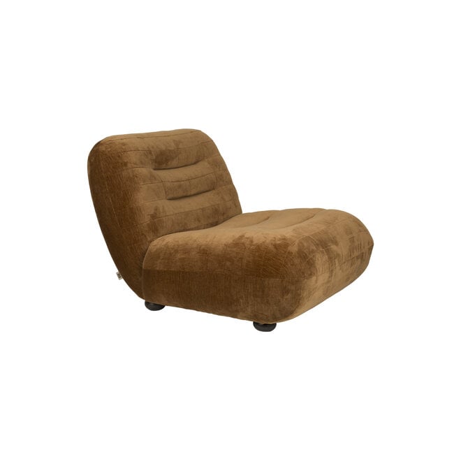 Lounge stoel Wyatt Velours Cognac
