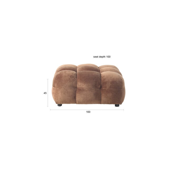 Hocker Hackman Velours Cognac