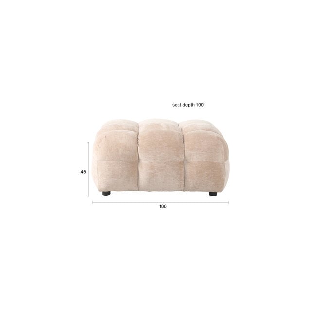Hocker Hackman Velours Beige