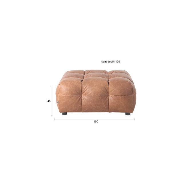 Hocker Hackman Leer Cognac