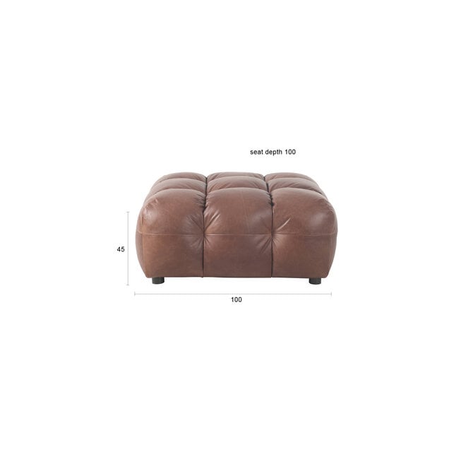 Hocker Hackman Leer Chocolate