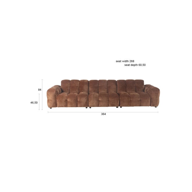 Bank Hackman 4,5-Seater Velours Cognac