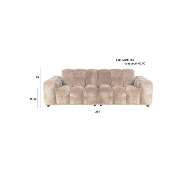 Bank Hackman 3-Seater Velours Beige