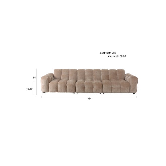 Bank Hackman 4,5-Seater Velours Beige