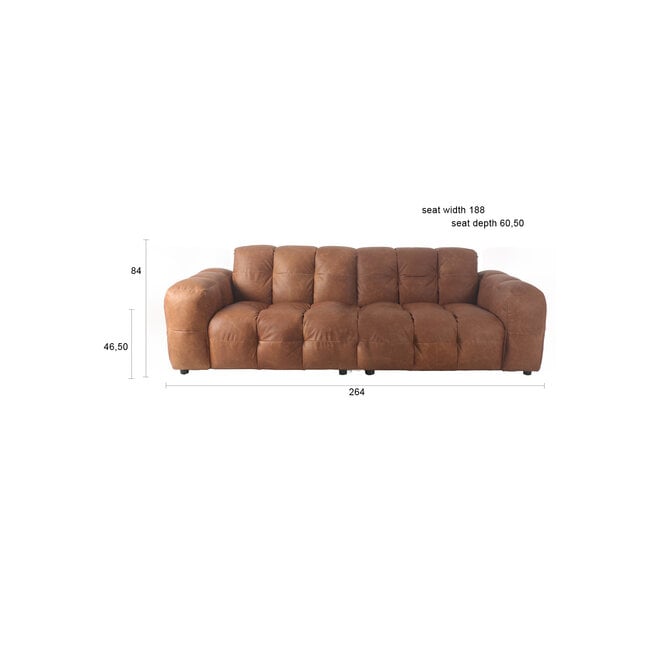 Bank Hackman 3-Seater Leer Cognac