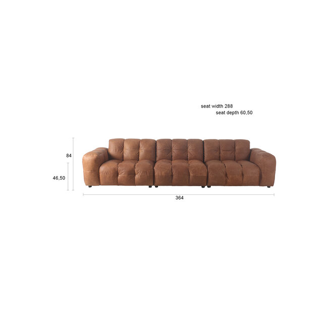 Bank Hackman 4,5-Seater Leer Cognac