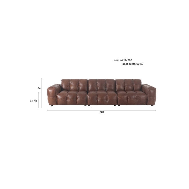 Bank Hackman 4,5-Seater Leer Chocolate