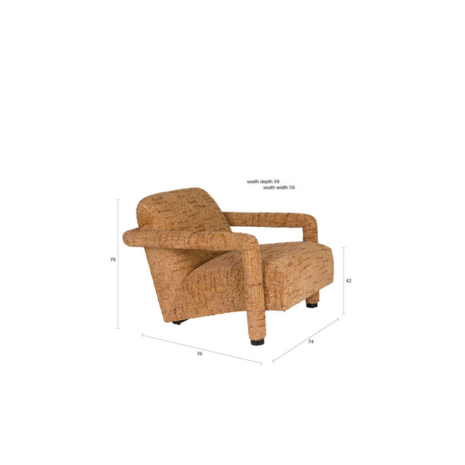 Lounge stoel Kent Ochre