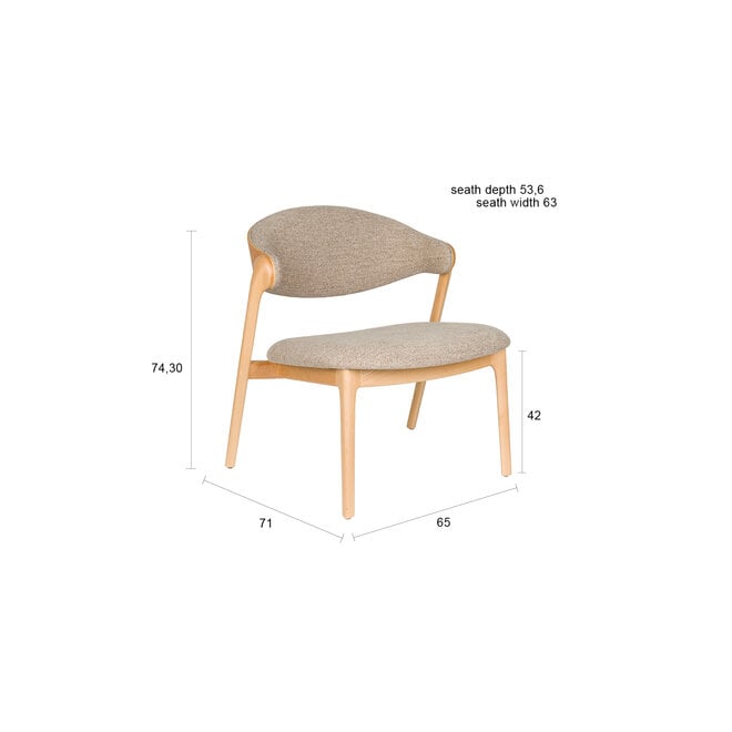 Lounge stoel Babington Natural