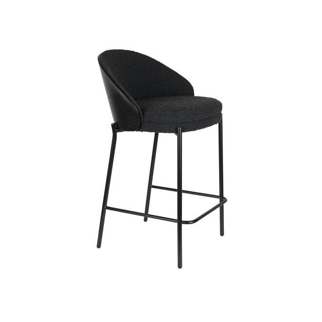 Kookeilandstoel Rodin BouclÃ© zwart
