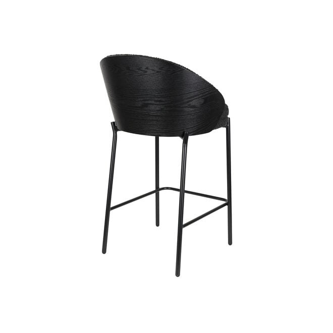 Kookeilandstoel Rodin BouclÃ© zwart