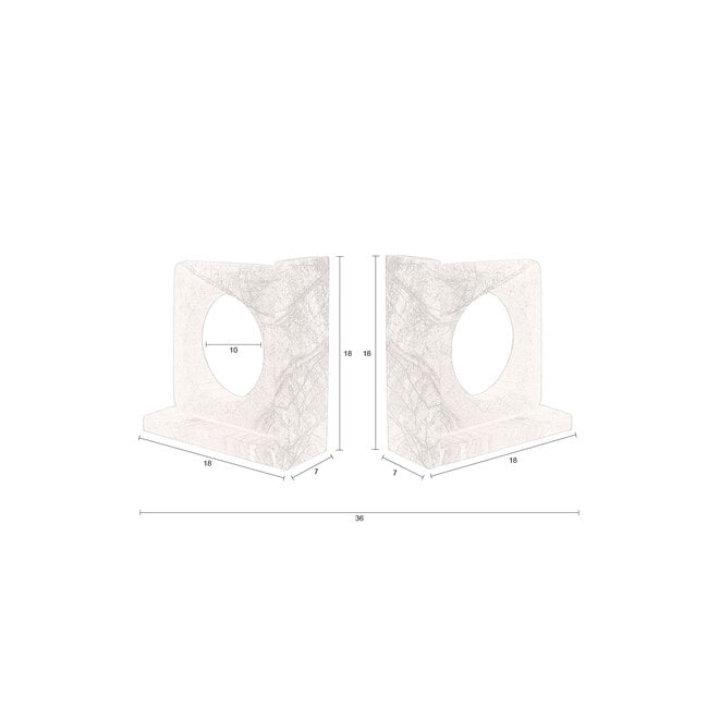 Book End Satpura bruin Marble (Set of 2)