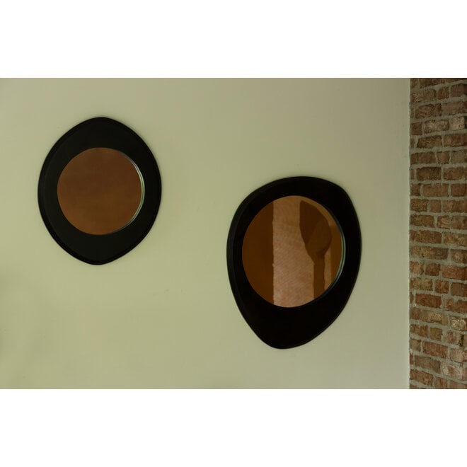 Spiegel Aren hout zwart S