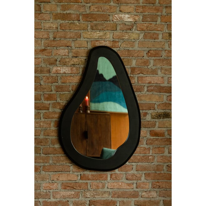 Spiegel Aren hout zwart L