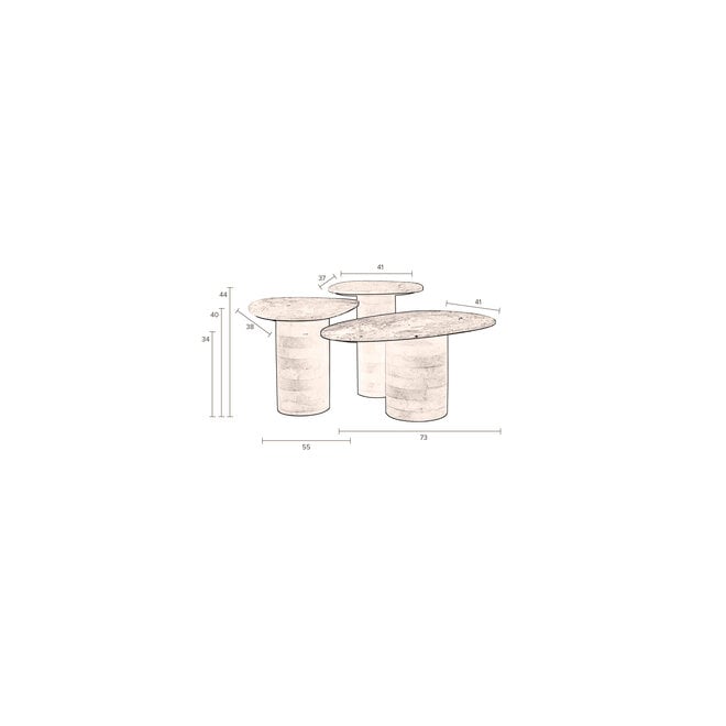 bijzettafel Suki (Set of 3)
