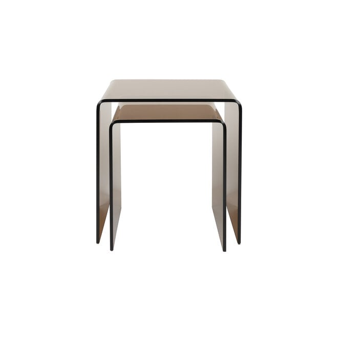 bijzettafel Vetro Set of 2 bruin