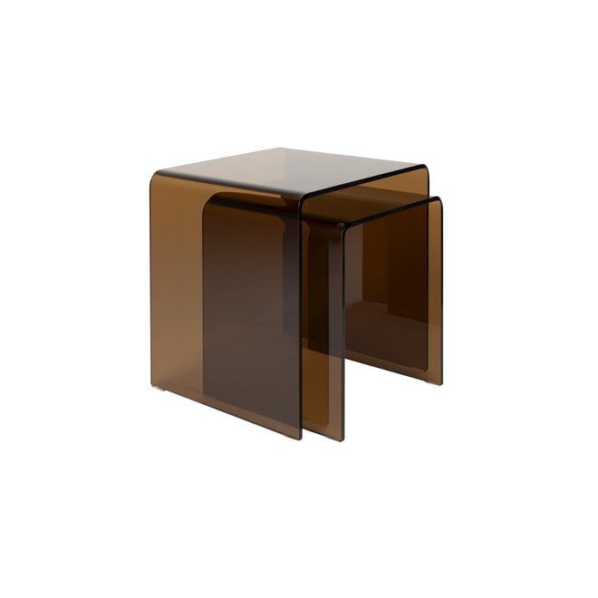 bijzettafel Vetro Set of 2 bruin