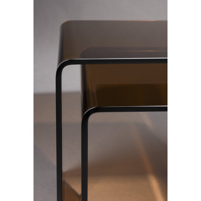 bijzettafel Vetro Set of 2 bruin