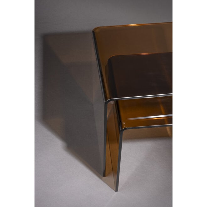 bijzettafel Vetro Set of 2 bruin