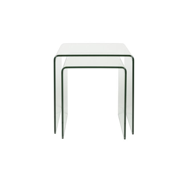 bijzettafel Vetro Set of 2 Transparant