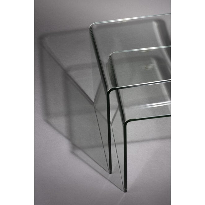 bijzettafel Vetro Set of 2 Transparant