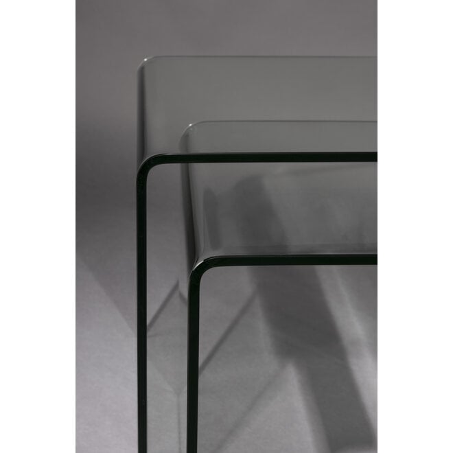 bijzettafel Vetro Set of 2 Transparant