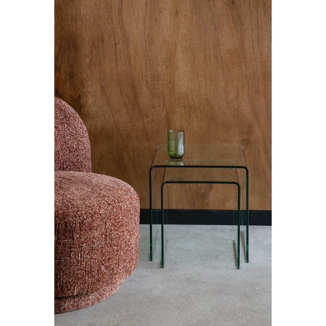 bijzettafel Vetro Set of 2 Transparant
