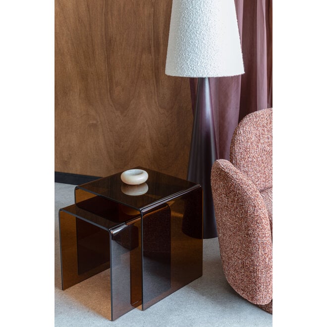 bijzettafel Vetro Set of 2 Transparant