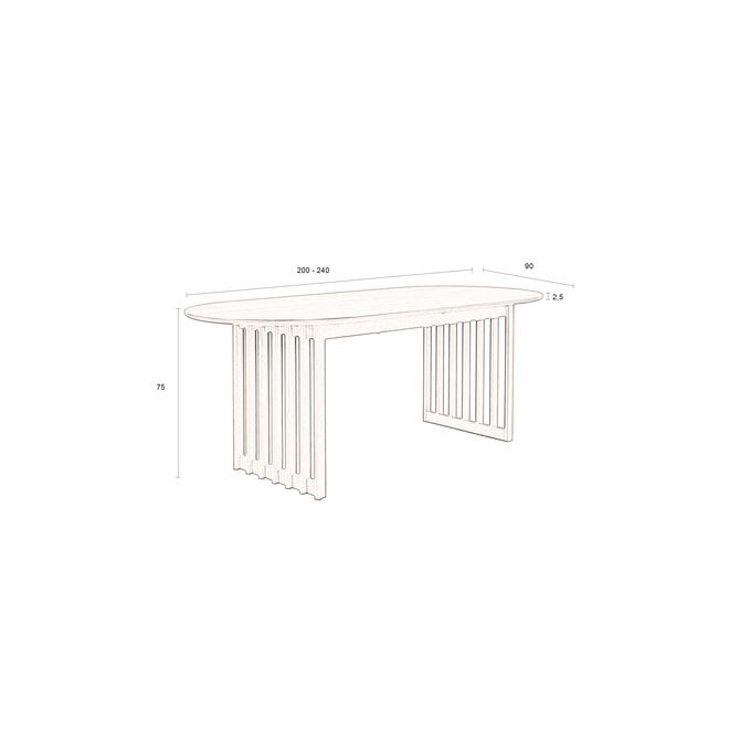 Tafel Barlet 200/240x90 Walnut