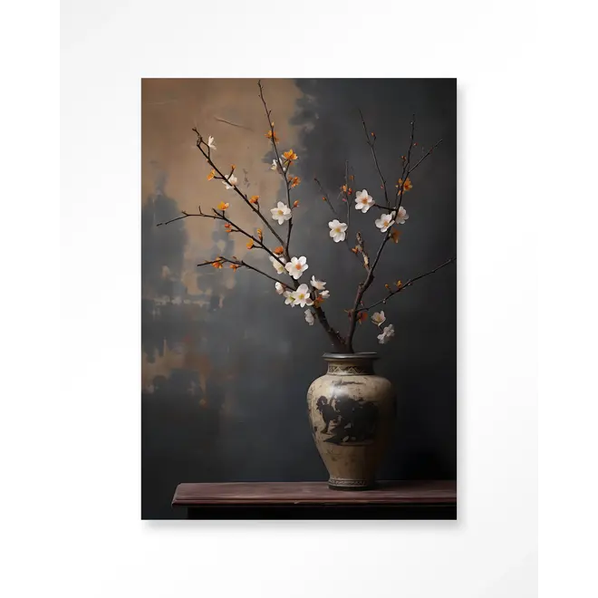Urban Cotton Wandkleed Dark Blossom Vase