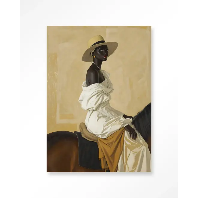 Urban Cotton Wandkleed Horseriding Lady