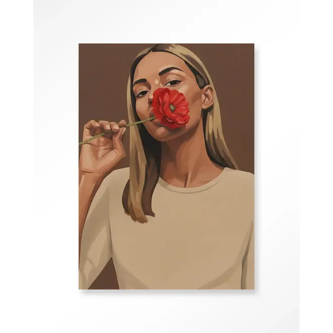 Urban Cotton Wandkleed Red Poppy Girl