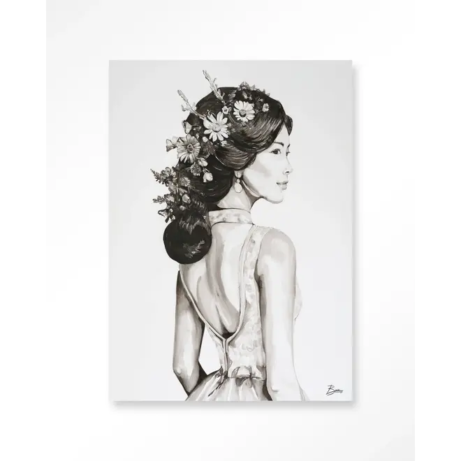 Urban Cotton Wandkleed Lady With Blossom
