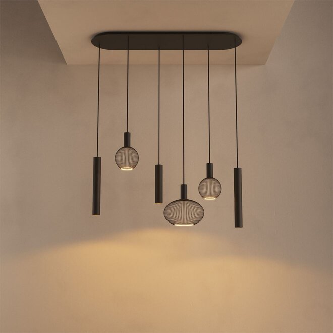 Hanglamp plat ovaal 120 x 35cm Platinum 3x E27, 3x GU10 50 mm