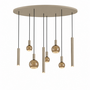 Hanglamp Riva ovaal 140 x 50 cm Quartz 2 5x E27, 3x GU10 50 mm