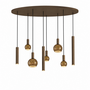 Hanglamp Riva ovaal - 8-lichts - 140 x 50 cm Platinum 5x E27, 2x GU10 50 mm 1x