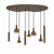 Hanglamp Riva Organisch groot 140x70 cm | 8-lichts | Platinum