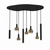 Hanglamp Riva Organisch groot 140x70 cm | 8-lichts | Zwart