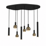 Hanglamp Riva Organisch groot 140x70 cm | 8-lichts | Zwart