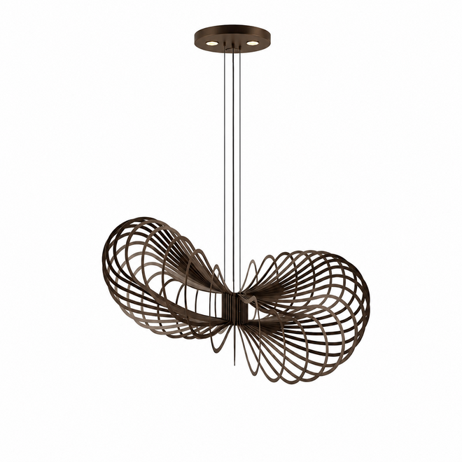 Hanglamp Ø 125cm Platinum Inclusief 4x downlight