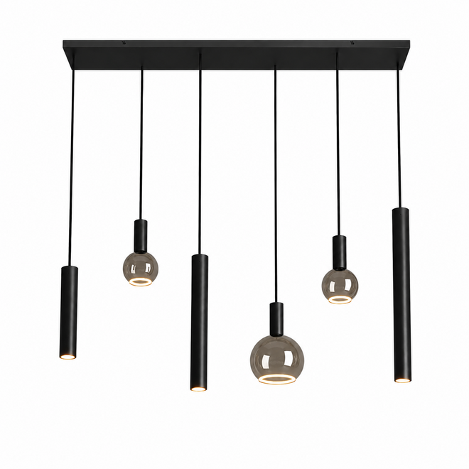 Hanglamp Riva recht 120 x 22 | Zwart