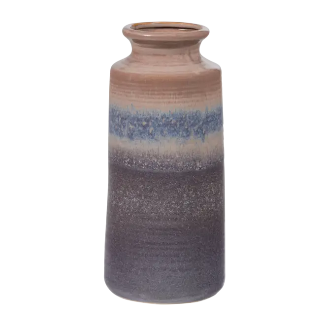 Decennia XL Vaas keramiek grijs/blauw 38xø17 cm