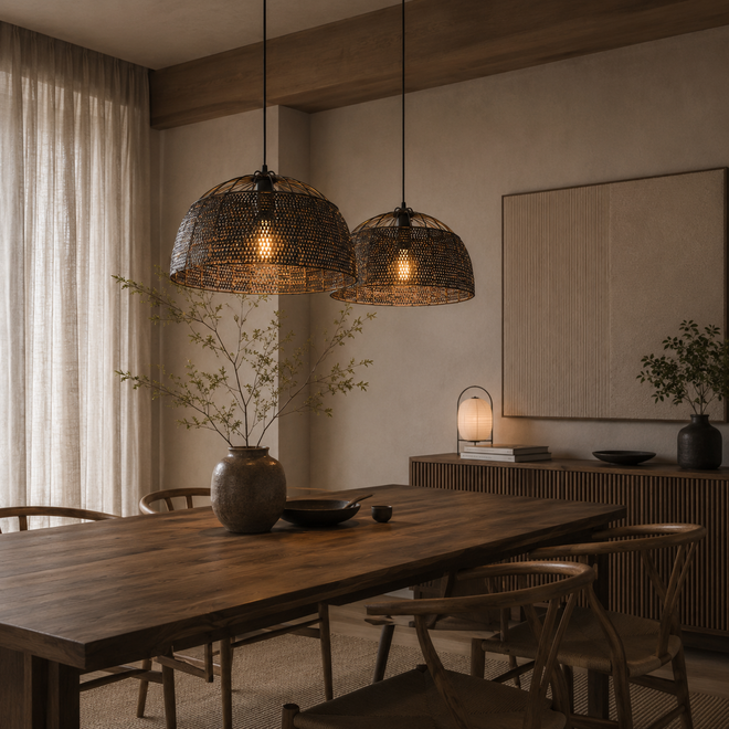 Hanglamp 2L armor Ø60 / Zwart bruin